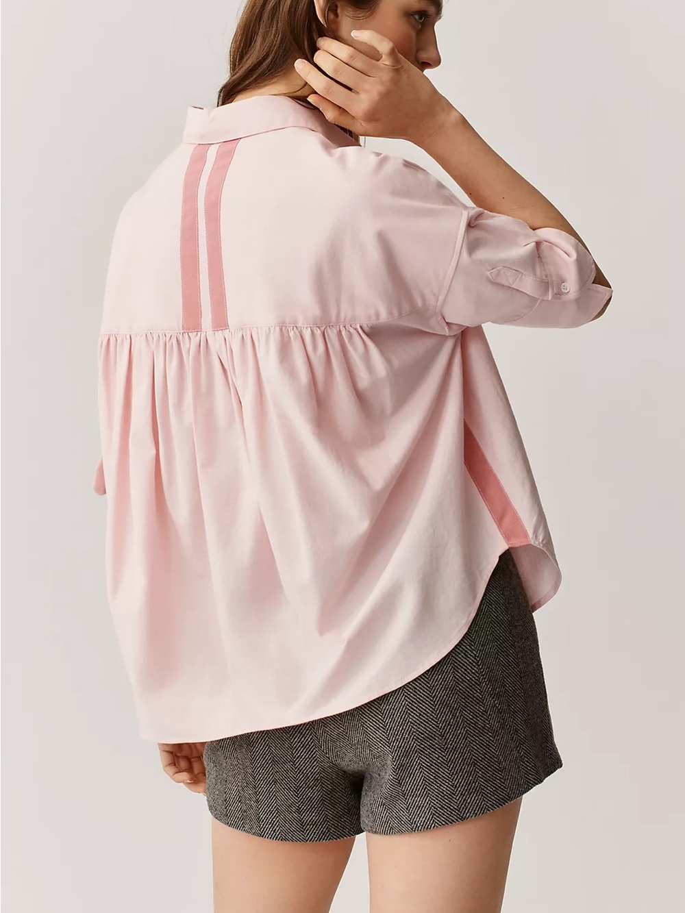 Maeve Mabel pink boxy oxford
